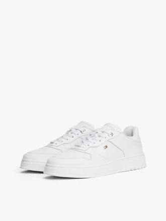 Adidași cu talpă cupsole din piele netedă