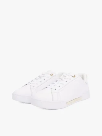 Adidași din piele cu logo Hilfiger