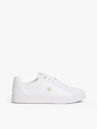 Adidași din piele cu toc și monogramă Adidași din piele cu toc și monogramă