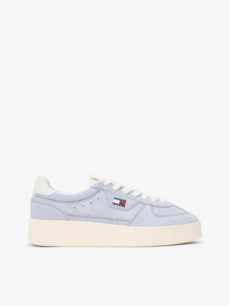 Adidași Tommy Jeans cu platformă din piele de căprioară