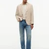 Blazer casual din in vopsit în bucată Blazer casual din in vopsit în bucată