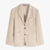 Blazer casual din in vopsit în bucată Blazer casual din in vopsit în bucată