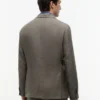 Blazer casual din in vopsit în bucată Blazer casual din in vopsit în bucată