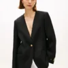 Blazer din amestec de in, croială lejeră Blazer din amestec de in, croială lejeră