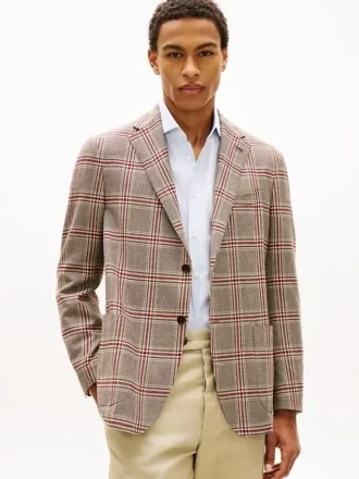 Blazer din amestec de lână cu carouri Glen