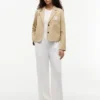 Blazer din twill elastic cu monogramă script Blazer din twill elastic cu monogramă script