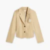 Blazer din twill elastic cu monogramă script Blazer din twill elastic cu monogramă script