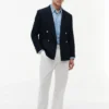 Blazer texturat din amestec de bumbac și lână Blazer texturat din amestec de bumbac și lână