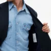 Blazer texturat din amestec de bumbac și lână Blazer texturat din amestec de bumbac și lână