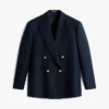 Blazer texturat din amestec de bumbac și lână Blazer texturat din amestec de bumbac și lână