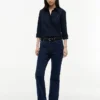 Blugi bootcut cu talie medie și material elastic Blugi bootcut cu talie medie și material elastic