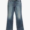 Blugi bootcut cu talie medie și material elastic Blugi bootcut cu talie medie și material elastic
