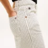 Blugi cu talie înaltă și picior larg, cu dungi în stil feroviar Blugi cu talie înaltă și picior larg, cu dungi în stil feroviar