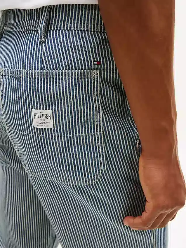 Blugi drepți, largi, cu dungi în stil feroviar Blugi drepți, largi, cu dungi în stil feroviar
