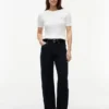 Blugi drepți, largi, cu talie medie, din denim selvedge