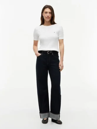 Blugi drepți, largi, cu talie medie, din denim selvedge