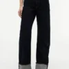 Blugi drepți, largi, cu talie medie, din denim selvedge