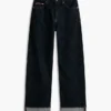 Blugi drepți, largi, cu talie medie, din denim selvedge