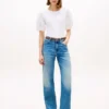 Bluză cu ochiuri brodate și materiale mixte Bluză cu ochiuri brodate și materiale mixte