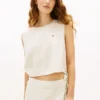 Bluză din amestec de in cu legături laterale Tommy Jeans Bluză din amestec de in cu legături laterale Tommy Jeans