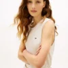 Bluză din amestec de in cu legături laterale Tommy Jeans Bluză din amestec de in cu legături laterale Tommy Jeans