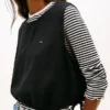 Bluză din amestec de in cu legături laterale Tommy Jeans Bluză din amestec de in cu legături laterale Tommy Jeans
