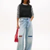 Bluză din amestec de in cu legături laterale Tommy Jeans Bluză din amestec de in cu legături laterale Tommy Jeans