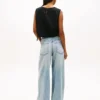 Bluză din amestec de in cu legături laterale Tommy Jeans Bluză din amestec de in cu legături laterale Tommy Jeans