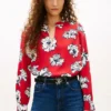Bluză din crep cu imprimeu floral Bluză din crep cu imprimeu floral