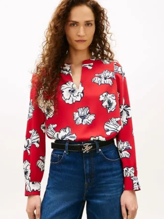 Bluză din crep cu imprimeu floral