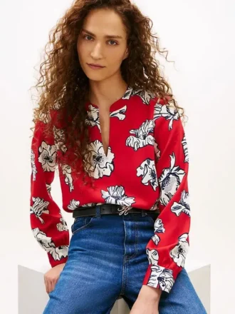 Bluză din crep cu imprimeu floral