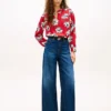 Bluză din crep cu imprimeu floral Bluză din crep cu imprimeu floral