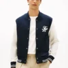 Bomber din material terry gros cu monogramă script Bomber din material terry gros cu monogramă script