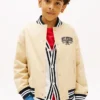 Bomber din twill cu finisaj pufos pentru copii Bomber din twill cu finisaj pufos pentru copii