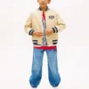 Bomber din twill cu finisaj pufos pentru copii Bomber din twill cu finisaj pufos pentru copii