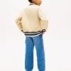 Bomber din twill cu finisaj pufos pentru copii Bomber din twill cu finisaj pufos pentru copii