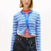 Cardigan cu dungi, croială slim, Tommy Jeans Blugi Cardigan cu dungi, croială slim, Tommy Jeans Blugi