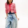 Cardigan cu dungi, croială slim, Tommy Jeans Blugi