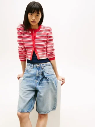 Cardigan cu dungi, croială slim, Tommy Jeans Blugi