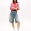 Cardigan cu dungi, croială slim, Tommy Jeans Blugi