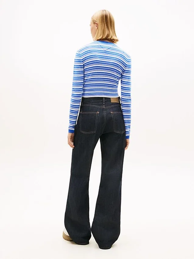 Cardigan cu dungi, croială slim, Tommy Jeans Blugi Cardigan cu dungi, croială slim, Tommy Jeans Blugi