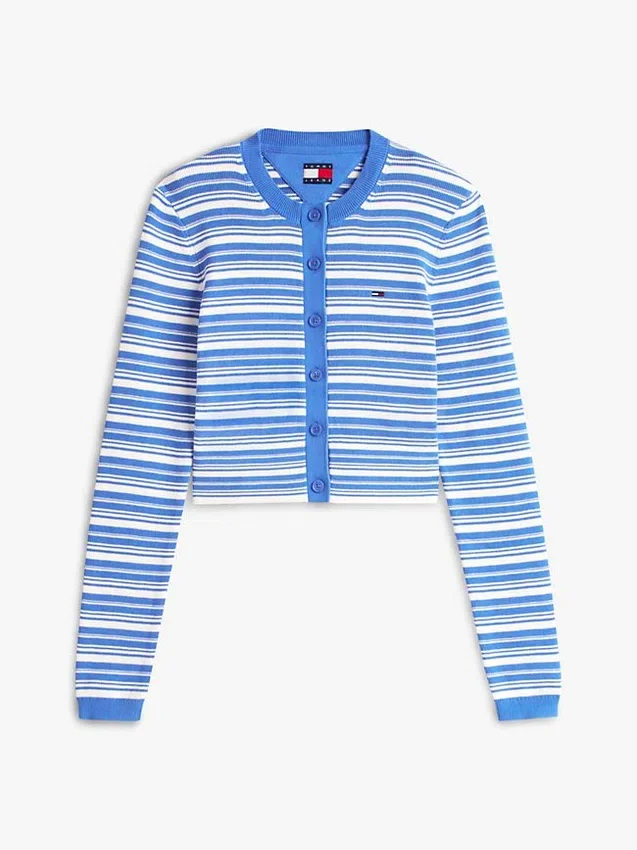 Cardigan cu dungi, croială slim, Tommy Jeans Blugi Cardigan cu dungi, croială slim, Tommy Jeans Blugi