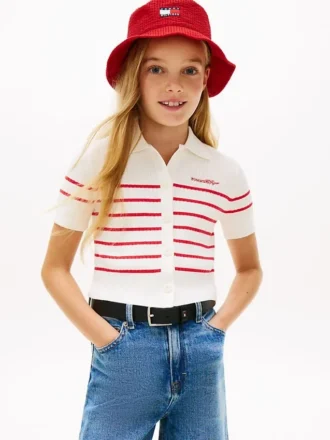 Cardigan cu dungi și nervuri pentru copii Polo