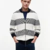 Cardigan cu fermoar și dungi Cardigan cu fermoar și dungi