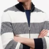 Cardigan cu fermoar și dungi Cardigan cu fermoar și dungi