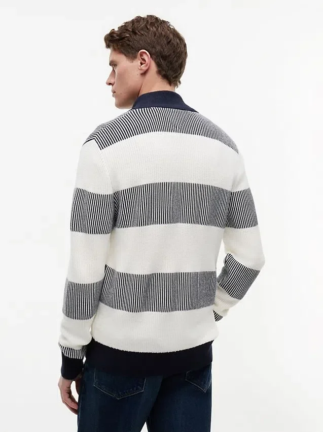 Cardigan cu fermoar și dungi Cardigan cu fermoar și dungi