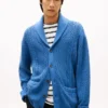 Cardigan cu guler șal și tricotaj în relief Cardigan cu guler șal și tricotaj în relief