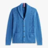 Cardigan cu guler șal și tricotaj în relief Cardigan cu guler șal și tricotaj în relief