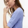 Cardigan cu mâneci scurte din tricot mixt Cardigan cu mâneci scurte din tricot mixt