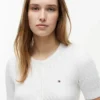 Cardigan cu mâneci scurte și tricotaj în formă de cablu Cardigan cu mâneci scurte și tricotaj în formă de cablu